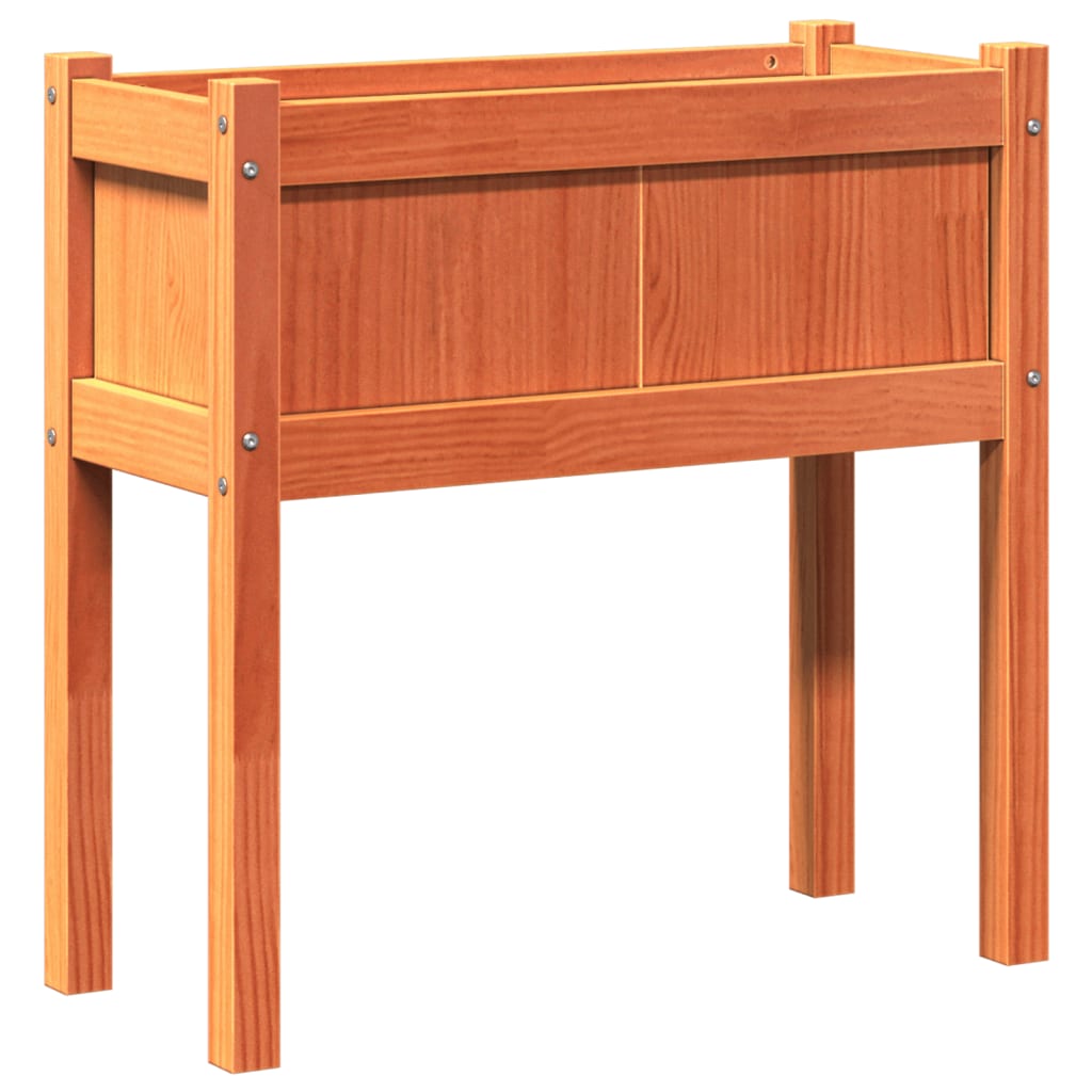 Vidaxl plantenbak met poten 70x31x70 cm groenhout wasbruin