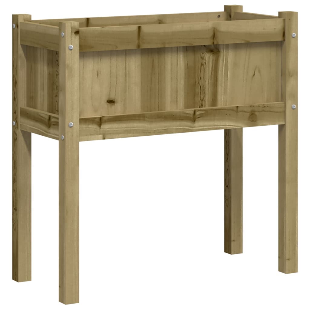 Vidaxl plantenbak met poten 70x31x70 cm geïmpregneerd groenenhout
