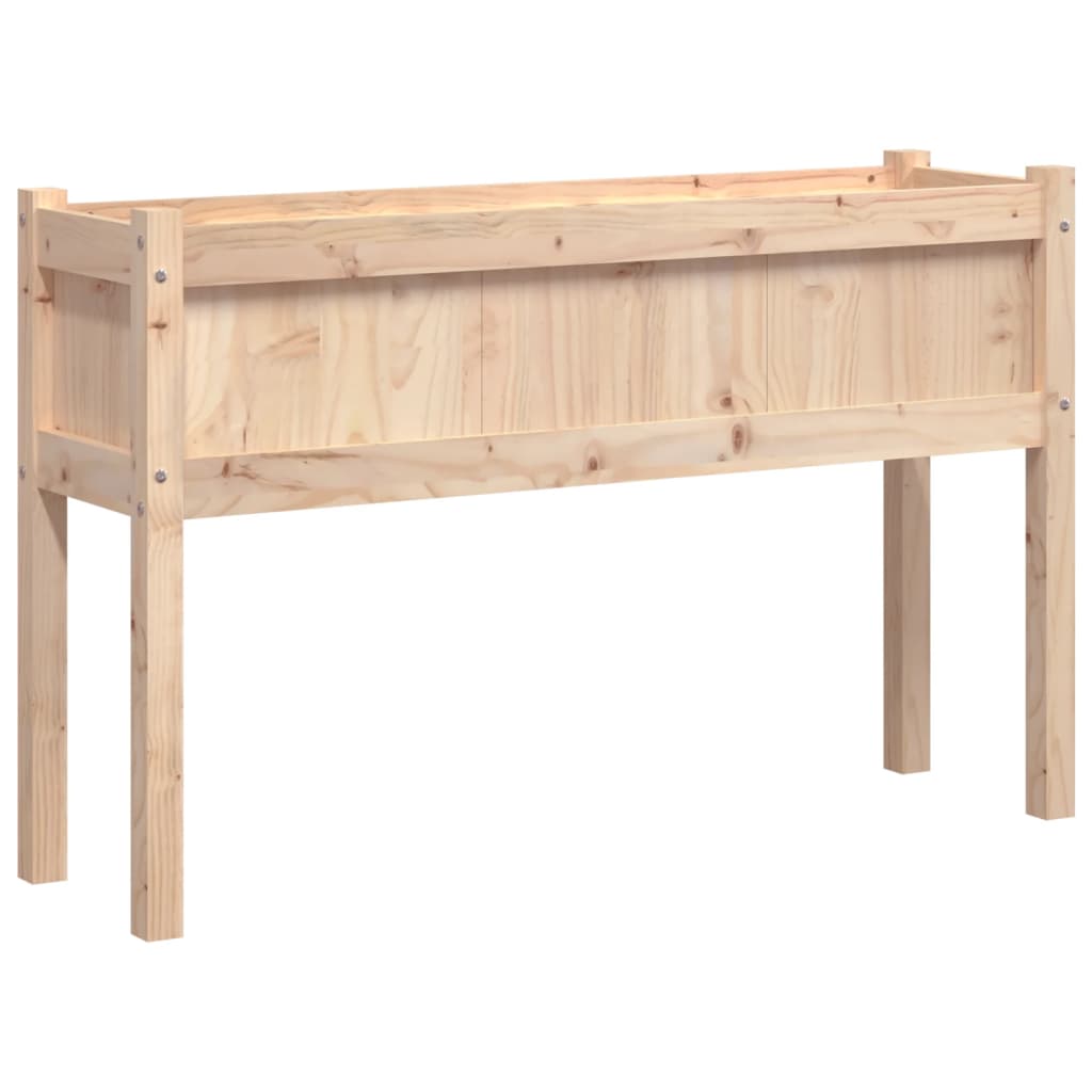 Vidaxl plantenbak met poten 110x31x70 cm massief groenhout