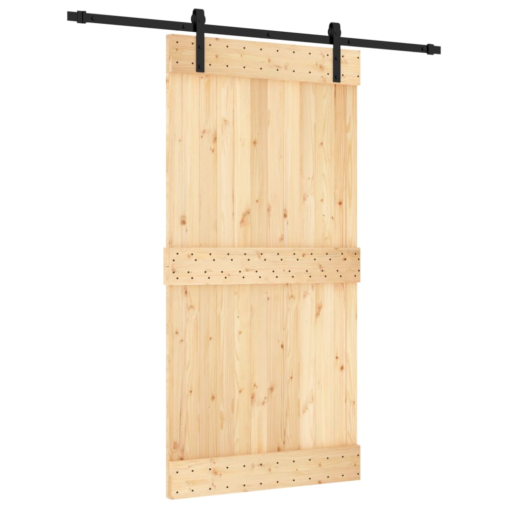 VidaXL Schuifdeur met beslag 100x210 cm massief groenhout