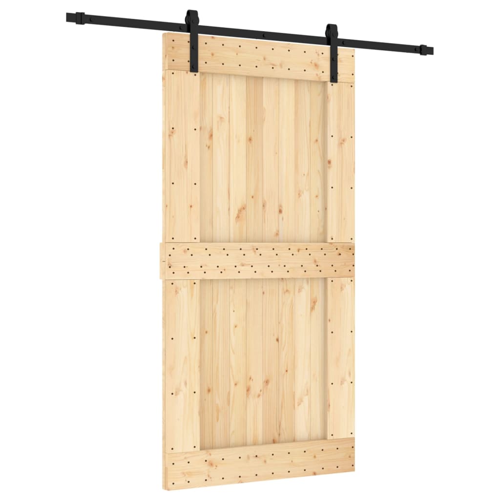 VidaXL Schuifdeur met beslag 100x210 cm massief groenhout