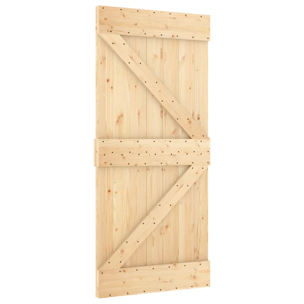 VidaXL Schuifdeur met beslag 100x210 cm massief groenhout