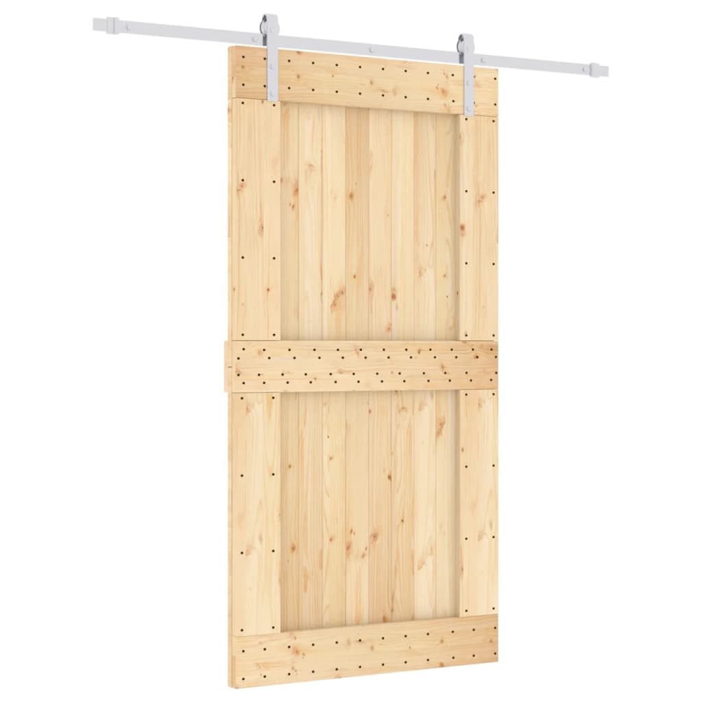 VidaXL Schuifdeur met beslag 100x210 cm massief groenhout