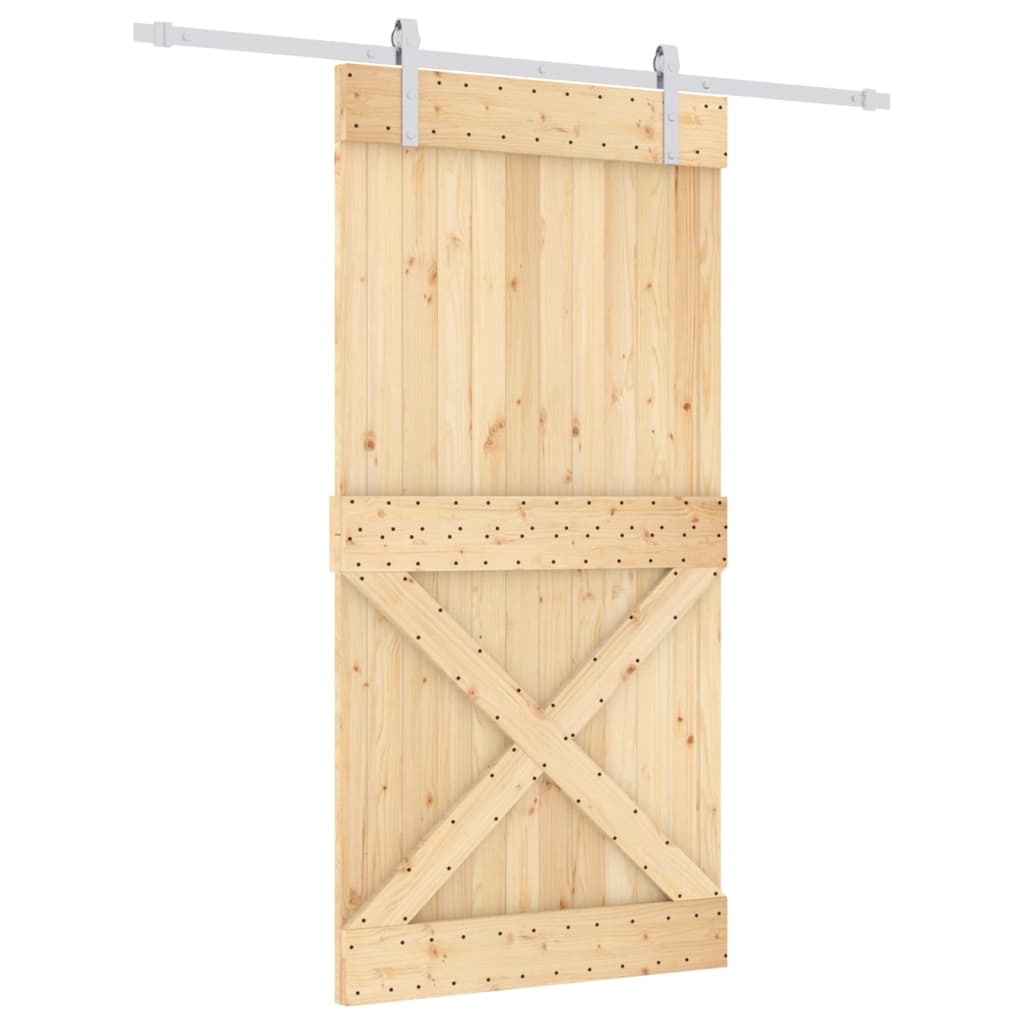 VidaXL Schuifdeur met beslag 100x210 cm massief groenhout