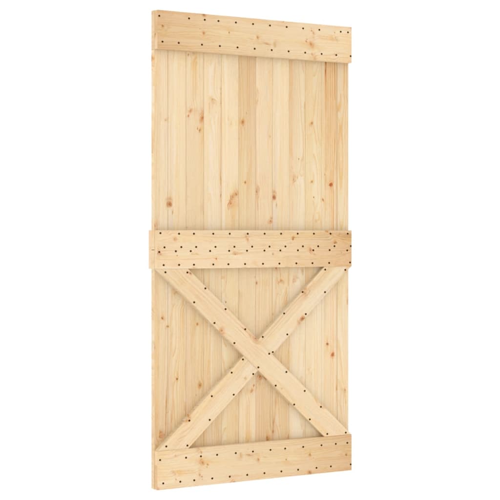 VidaXL Schuifdeur met beslag 100x210 cm massief groenhout