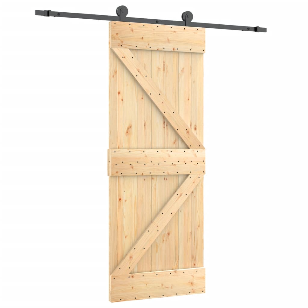 VidaXL Schuifdeur met beslag 70x210 cm massief grenenhout