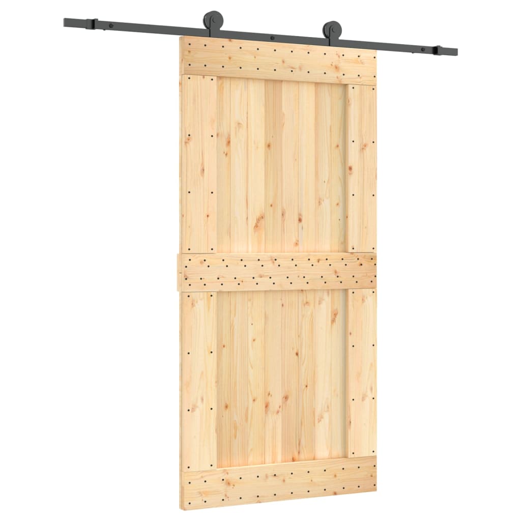 VidaXL Schuifdeur met beslag 100x210 cm massief groenhout