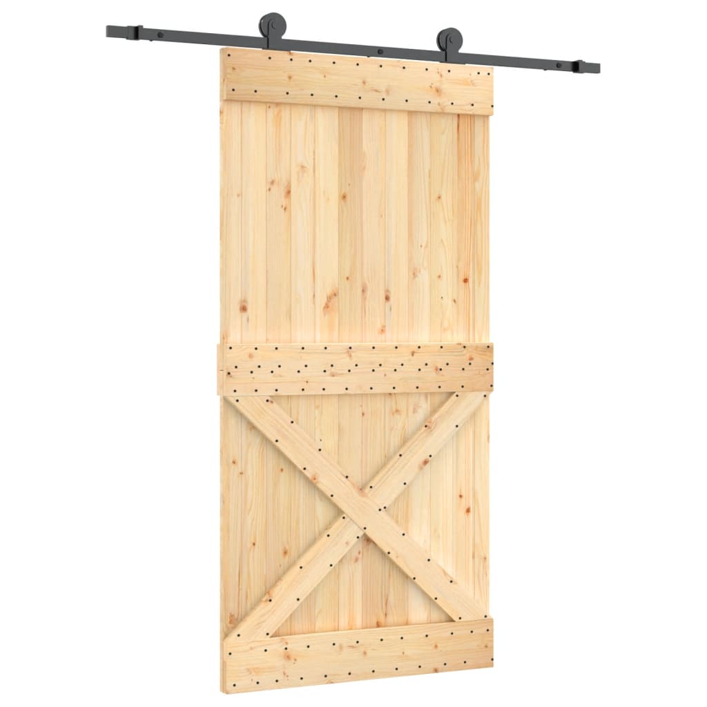 VidaXL Schuifdeur met beslag 100x210 cm massief groenhout