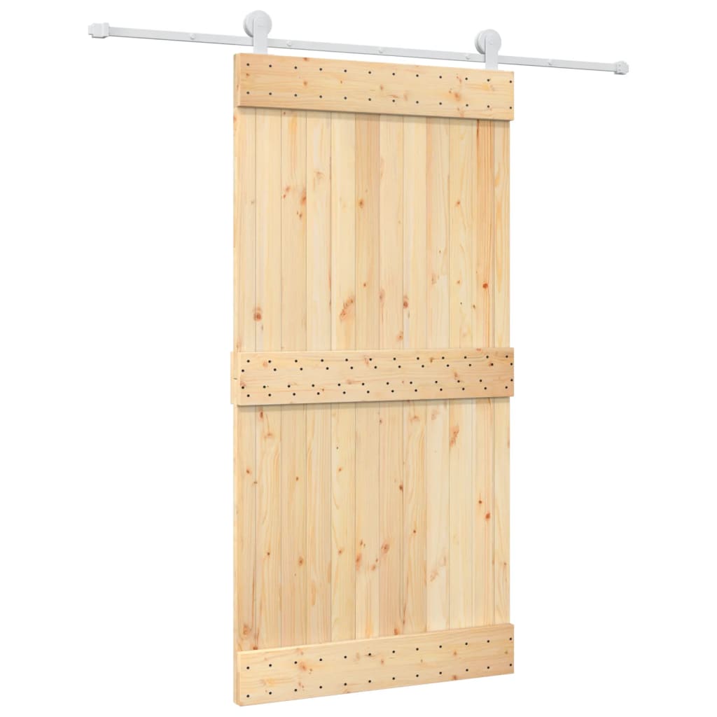 VidaXL Schuifdeur met beslag 100x210 cm massief groenhout
