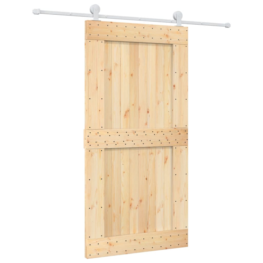 VidaXL Schuifdeur met beslag 100x210 cm massief groenhout