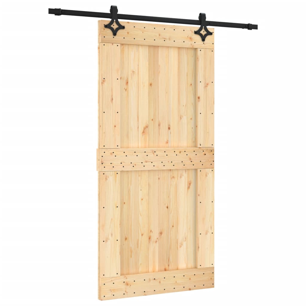 VidaXL Schuifdeur met beslag 100x210 cm massief groenhout