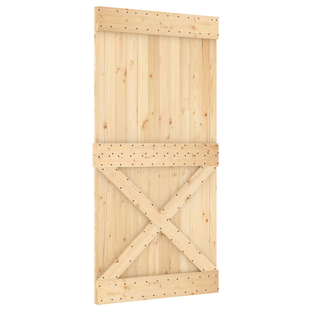 VidaXL Schuifdeur met beslag 100x210 cm massief groenhout