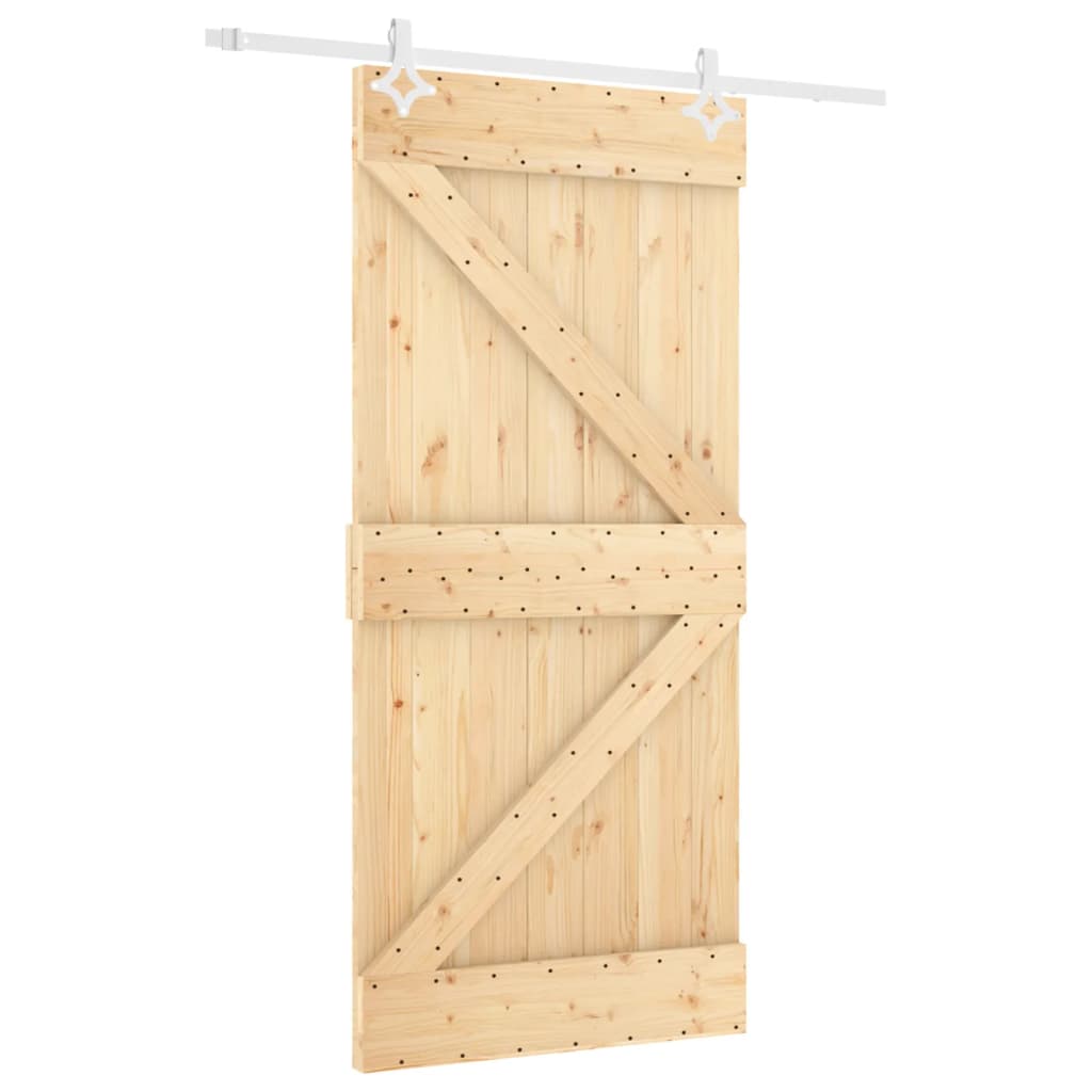 VidaXL Schuifdeur met beslag 100x210 cm massief groenhout
