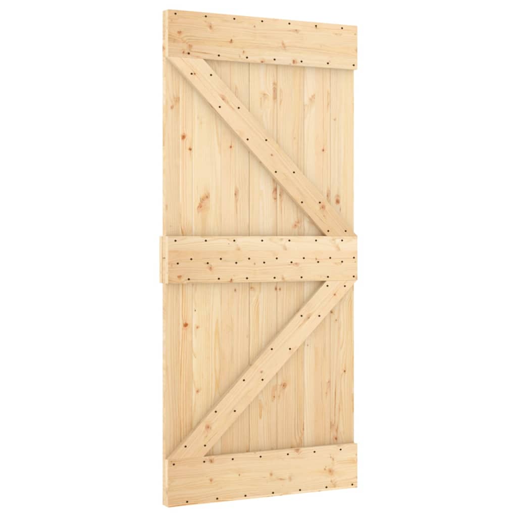 VidaXL Schuifdeur met beslag 100x210 cm massief groenhout