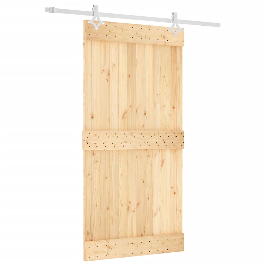 VidaXL Schuifdeur met beslag 100x210 cm massief groenhout