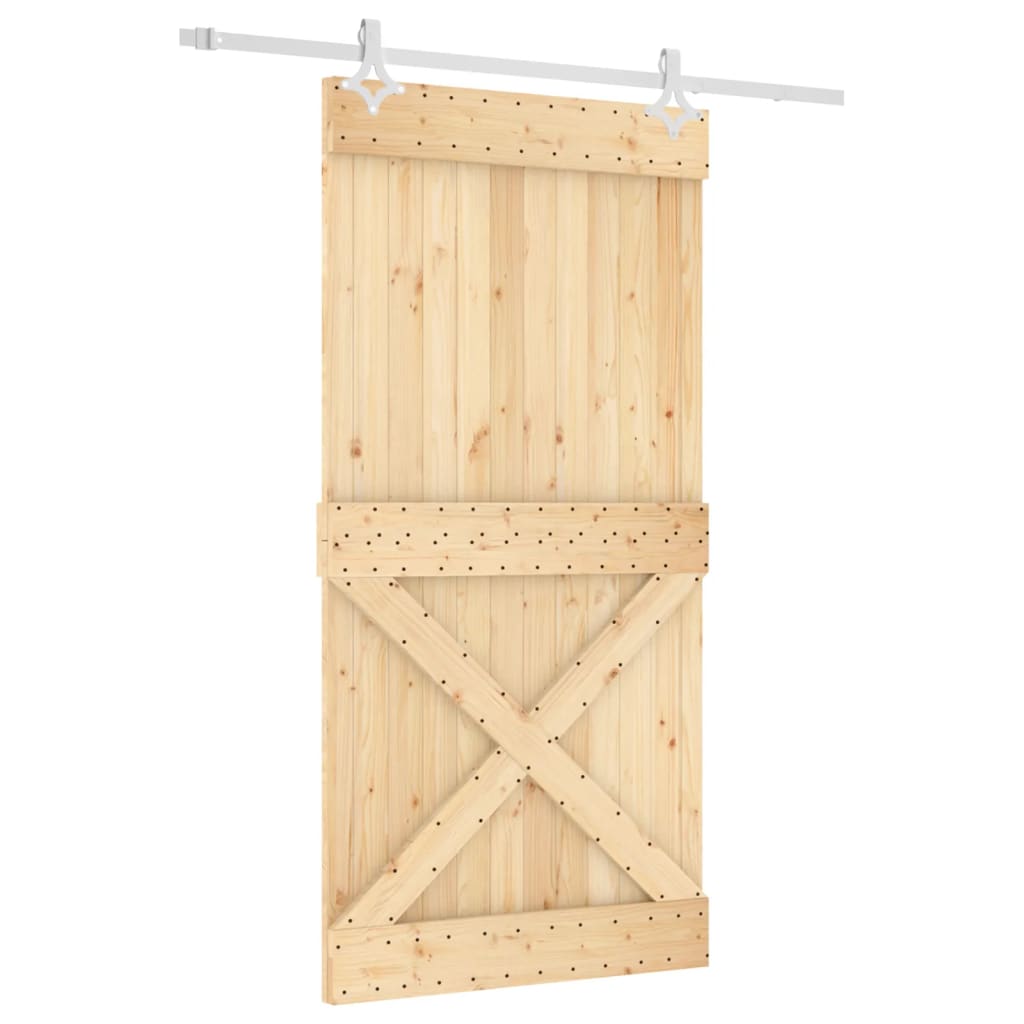 VidaXL Schuifdeur met beslag 100x210 cm massief groenhout