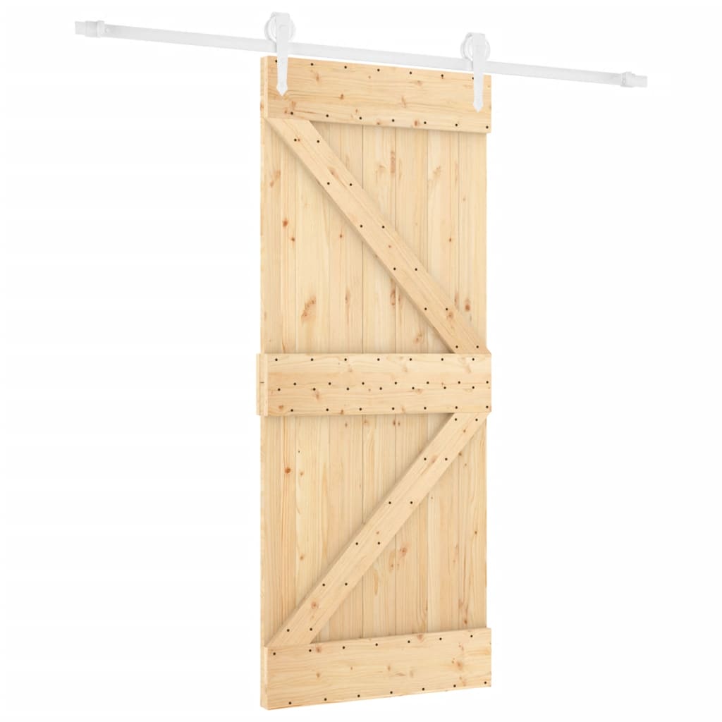 VidaXL Schuifdeur met beslag 80x210 cm massief grenenhout