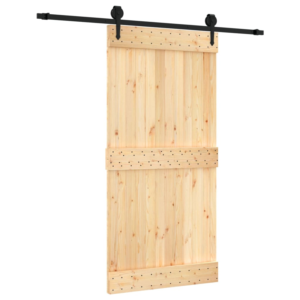 VidaXL Schuifdeur met beslag 100x210 cm massief groenhout