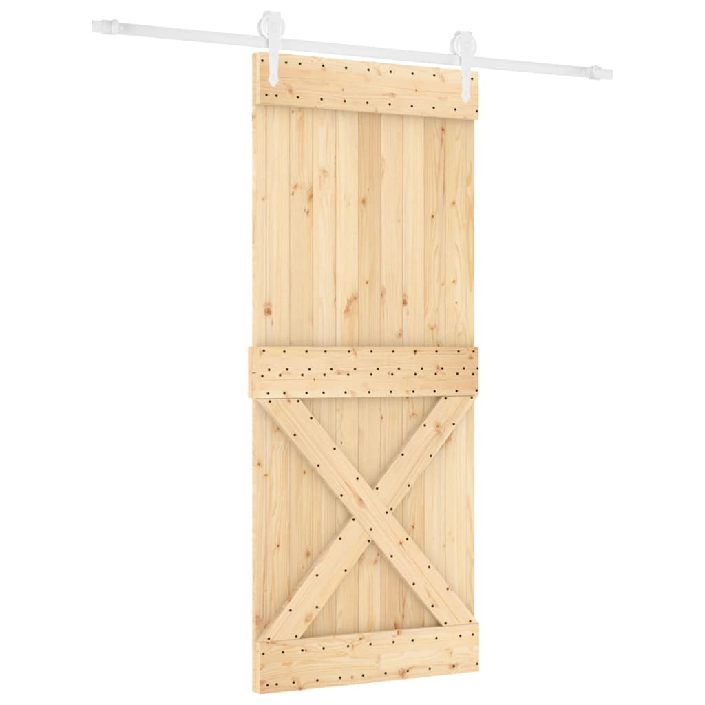 VidaXL Schuifdeur met beslag 100x210 cm massief groenhout