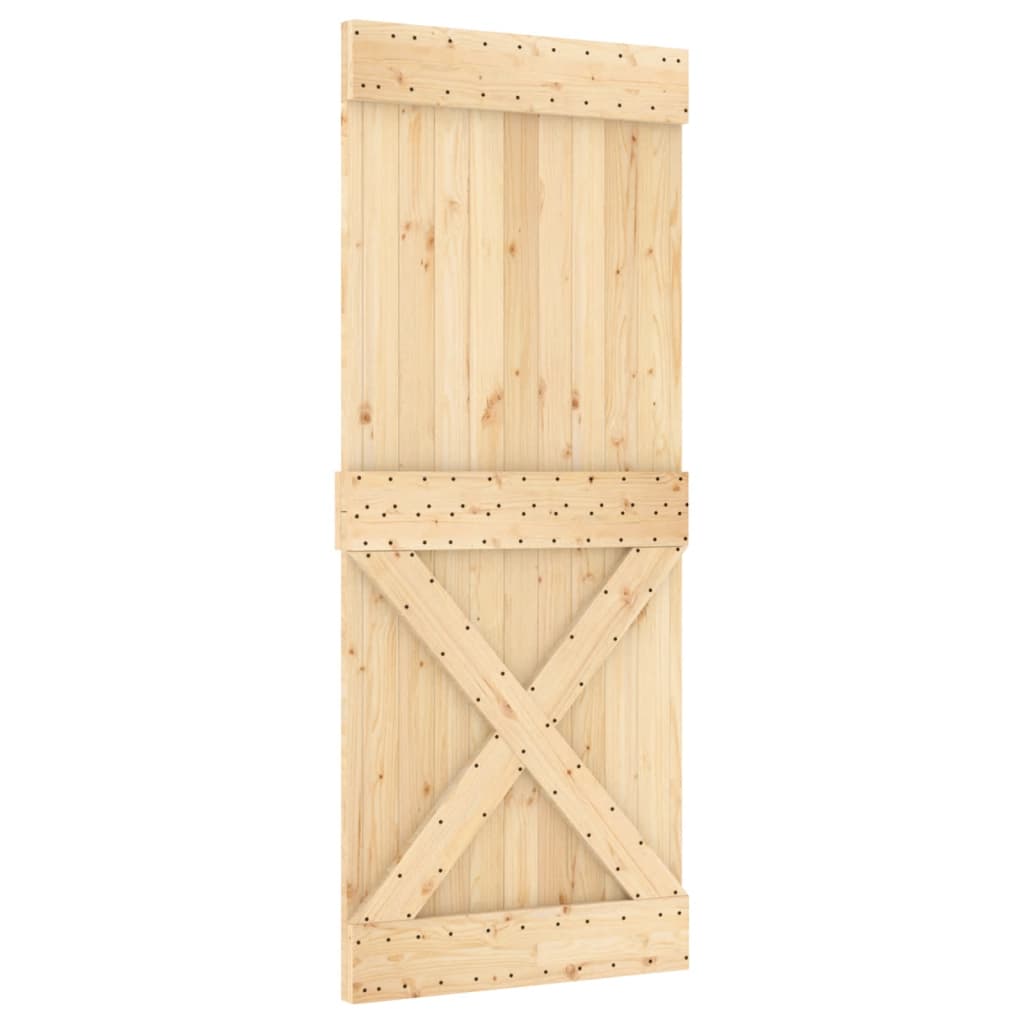 VidaXL Schuifdeur met beslag 100x210 cm massief groenhout