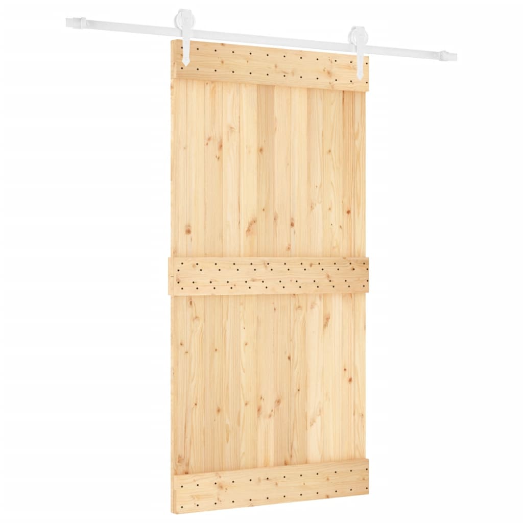 VidaXL Schuifdeur met beslag 100x210 cm massief groenhout