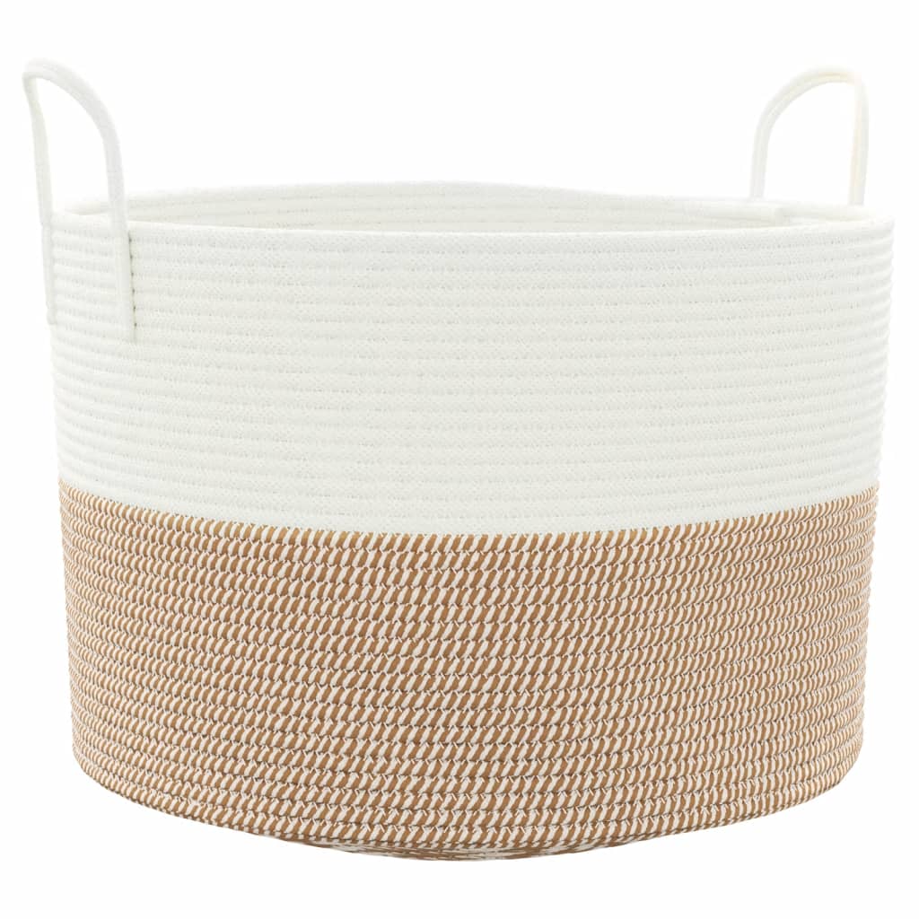 Vidaxl opbergmand ø 51x33 cm katoen bruin en wit