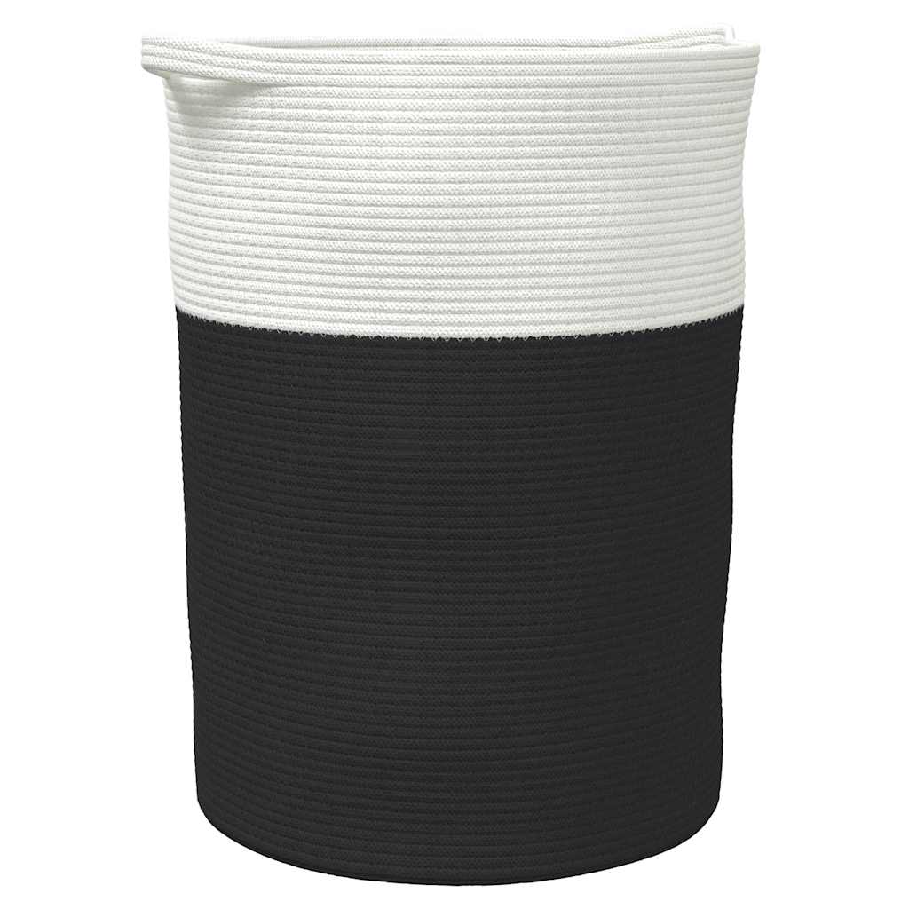 Vidaxl opbergmand ø 49x65 cm katoen zwart en wit