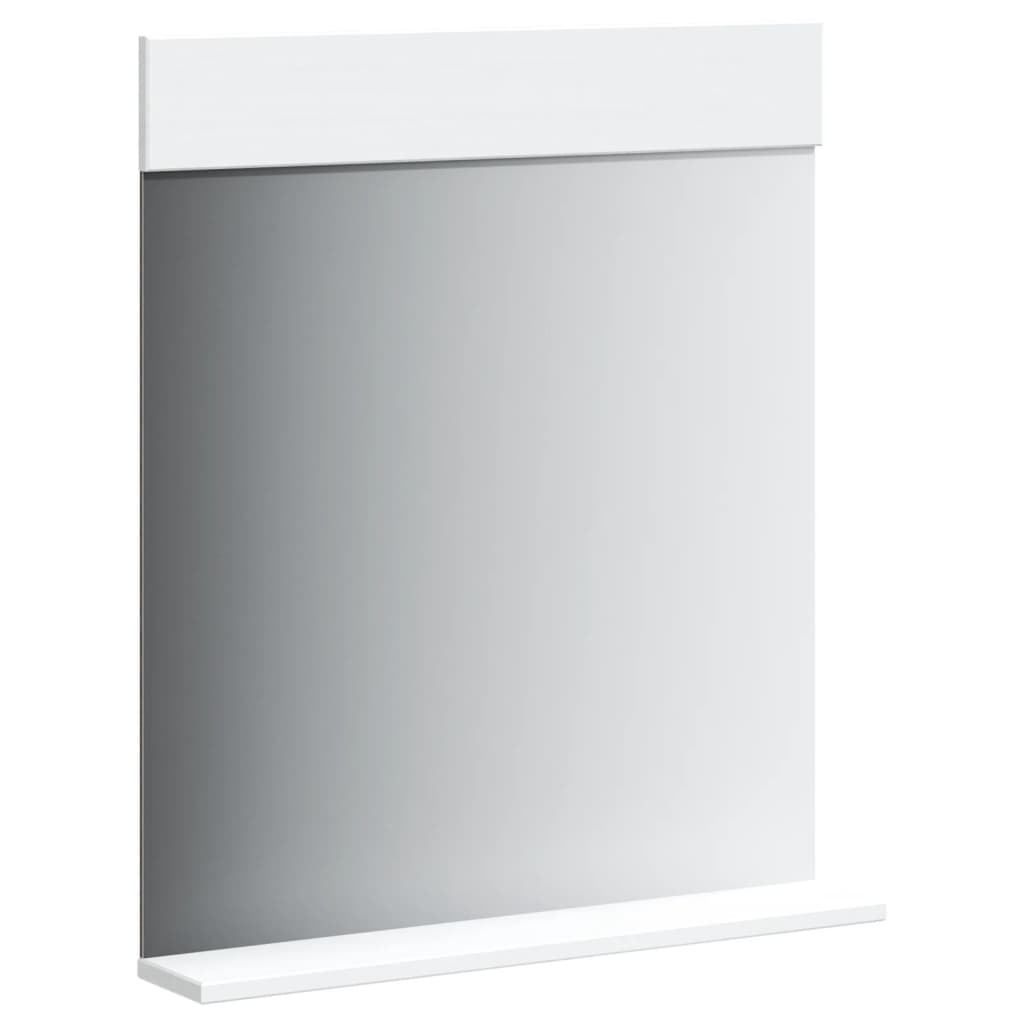 Vidaxl badkamerspiegel met schap berg 60x12x70 cm massief hout wit