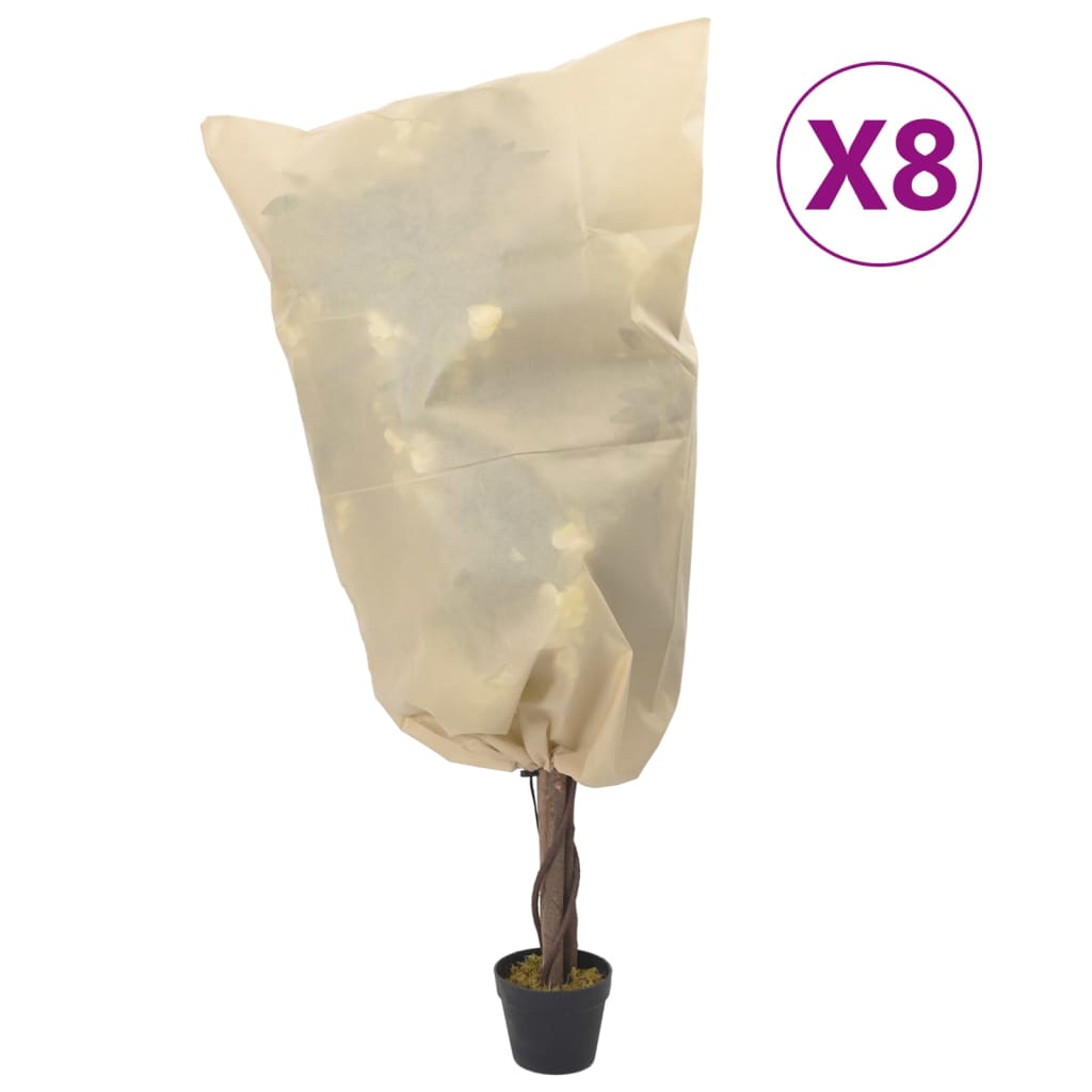 VidaXL Plantenhoezen met trekkoord 8 st 70 g m² 0,8x1 m