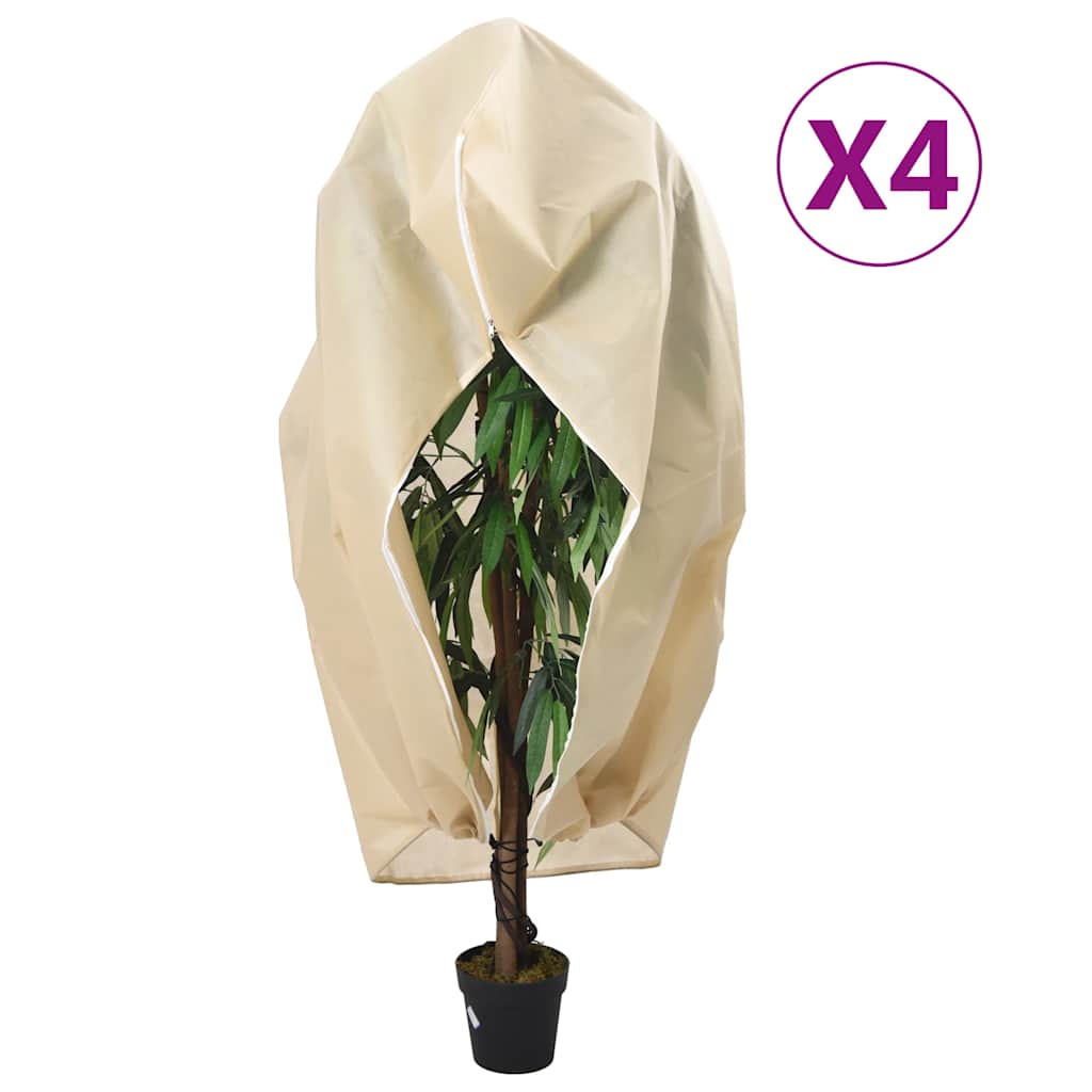 Vidaxl plantenhoezen met ritssluiting 4 st 70 g m² 1,2x1,8 m