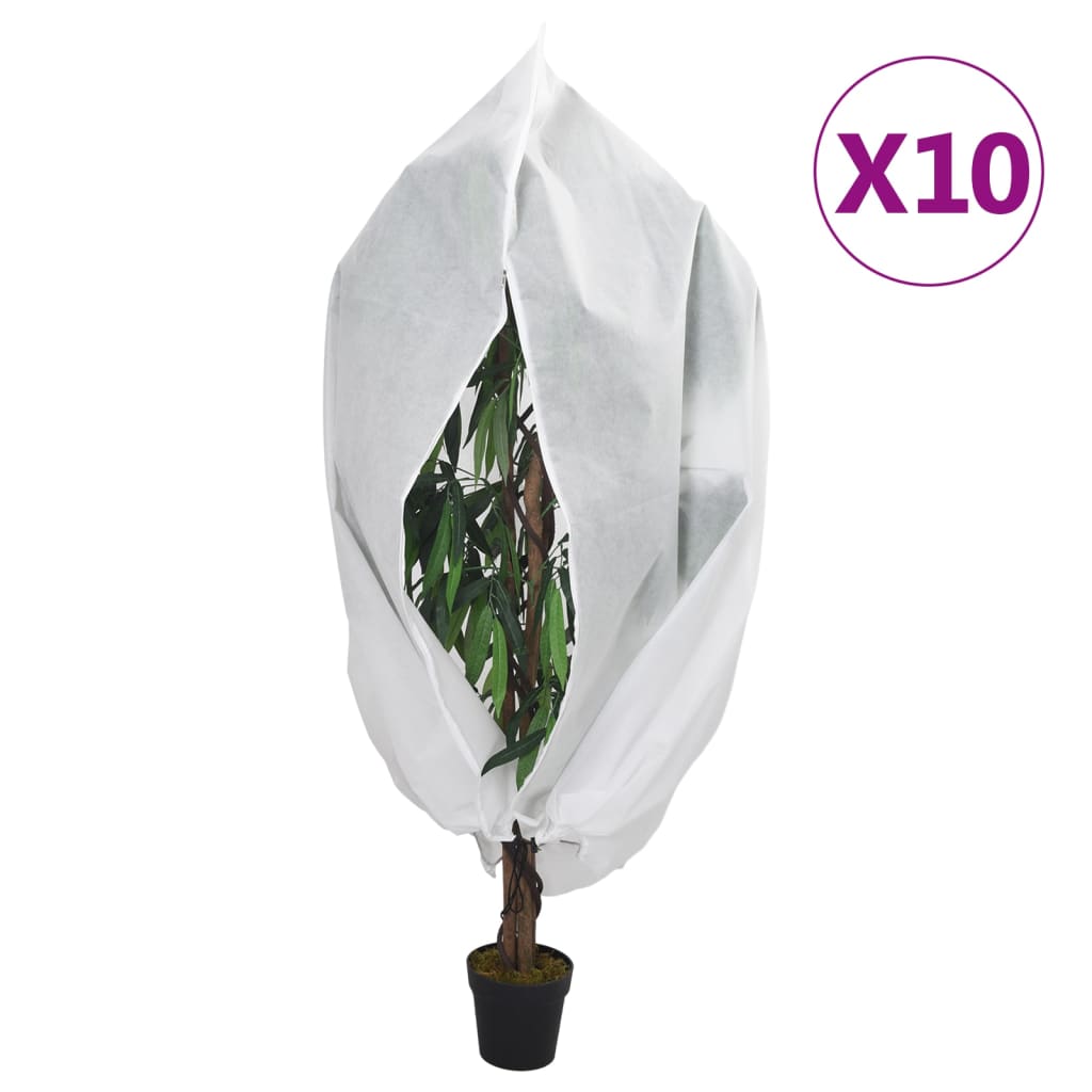 VidaXL Plantenhoezen met verbrand 10 st 70 g m² 1x1,55 m