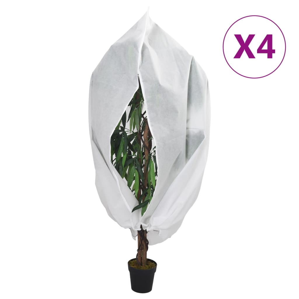 Vidaxl plantenhoezen met ritssluiting 4 st 70 g m² 2,36x2 m