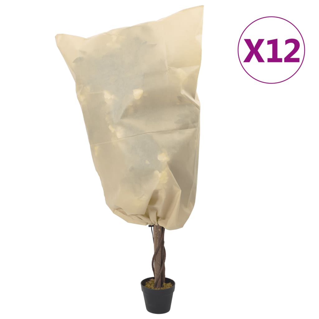 VidaXL Plantenhoezen met trekkoord 12 st 70 g m² 0,8x1 m