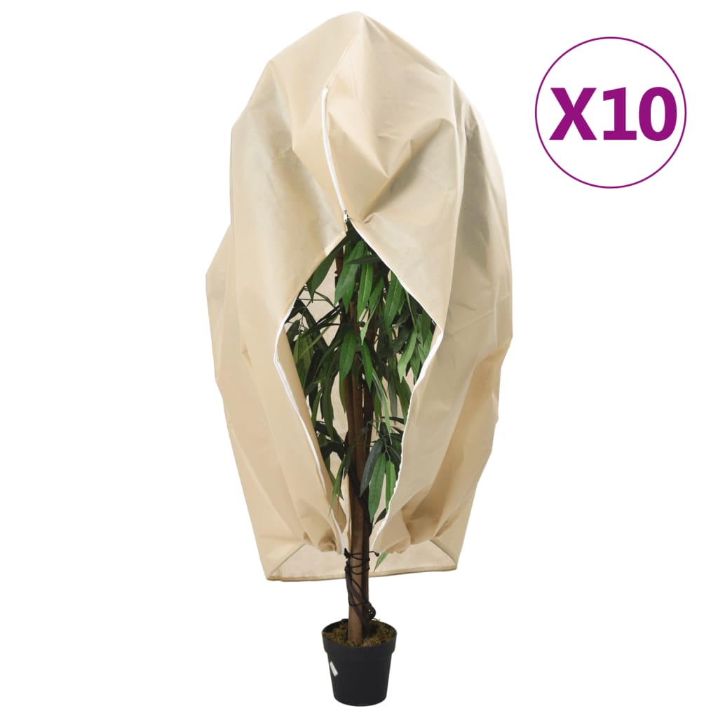 VidaXL Plantenhoezen met verbrand 10 st 70 g m² 1,2x1,8 m