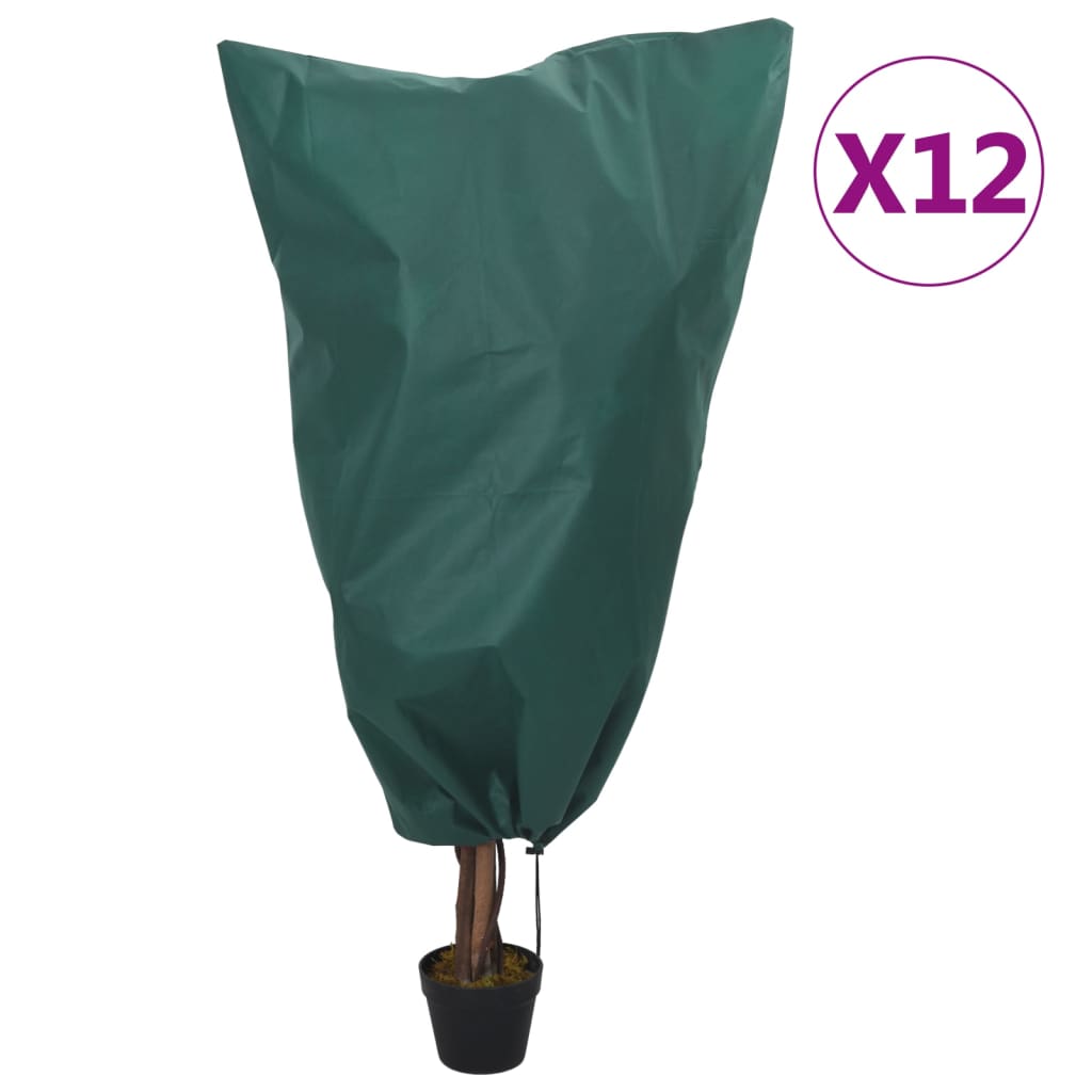 VidaXL Plantenhoezen met trekkoord 12 st 70 g m² 0,8x0,8 m