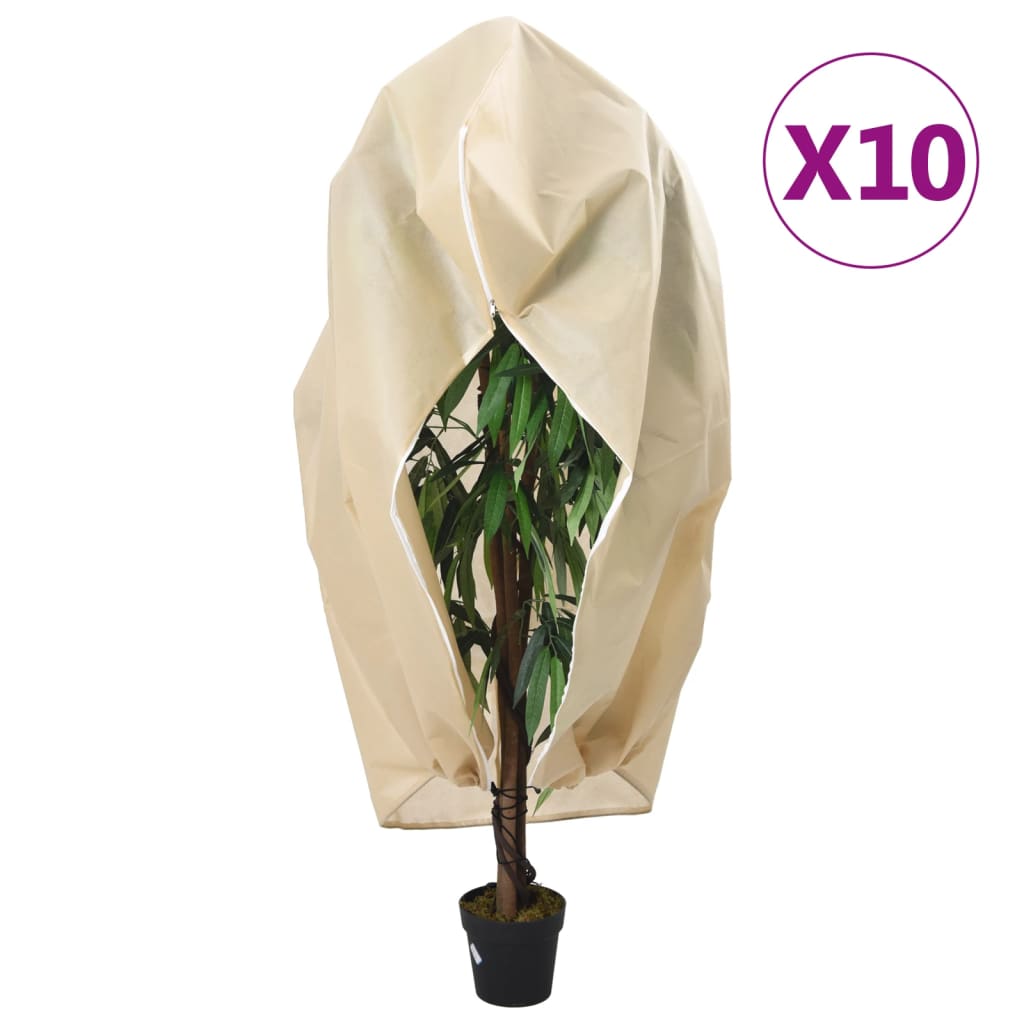 Vidaxl plantenhoezen met ritssluiting 10 st 70 g m² 3,14x2,5 m