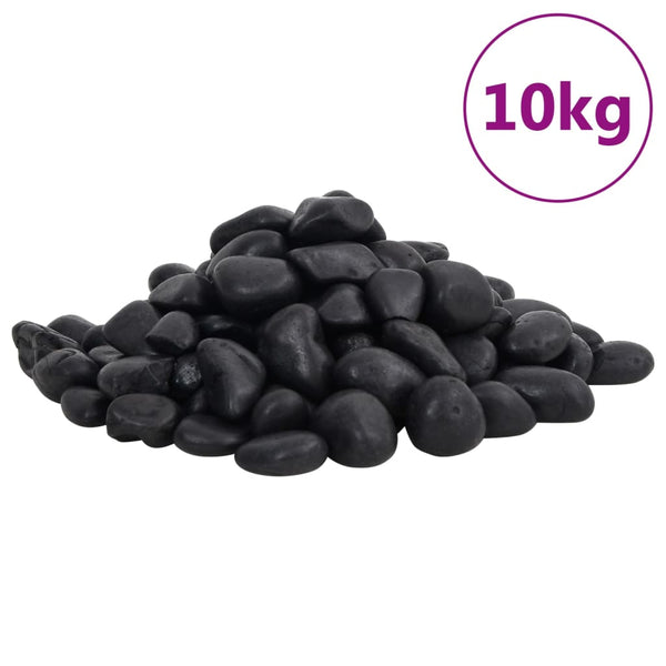 Vidaxl kiezelstenen gepolijst 2-5 cm 10 kg zwart