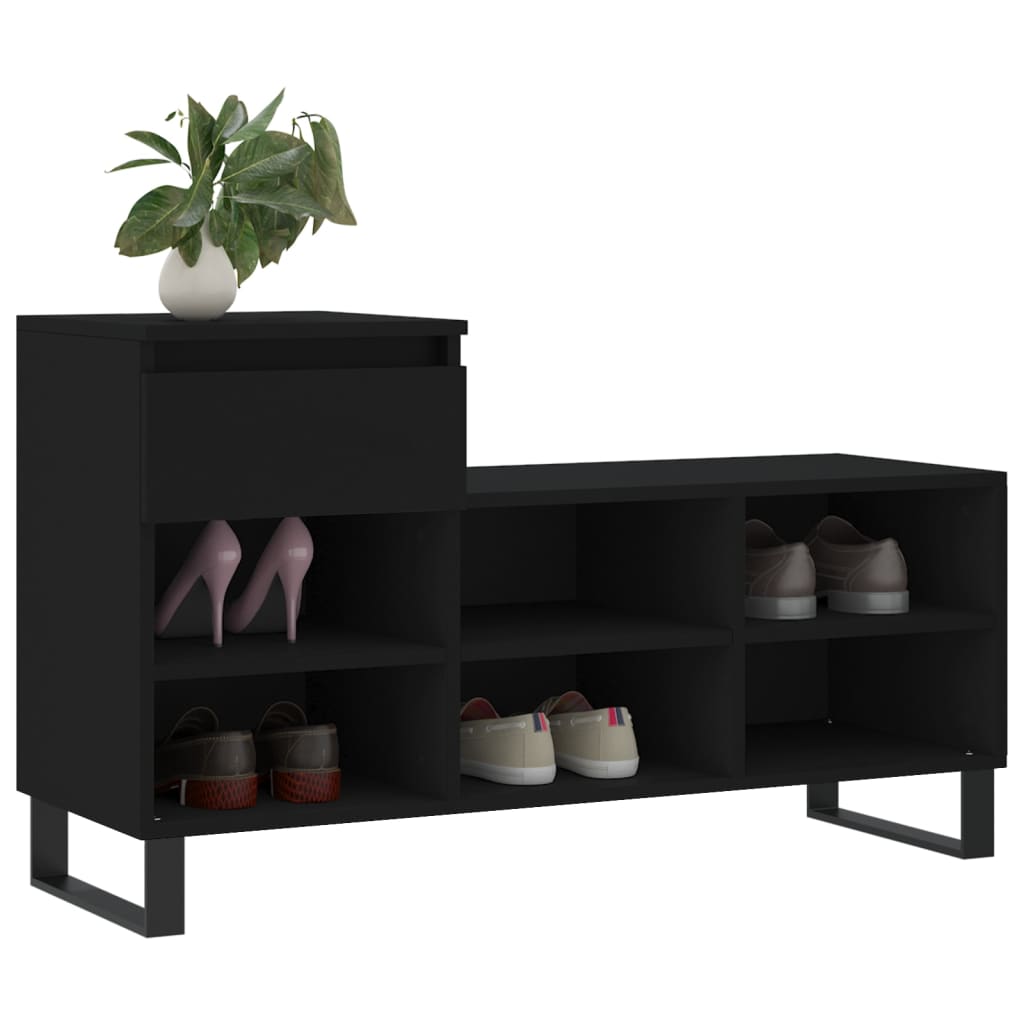 VidaXL Schoenenkast 102x36x60 cm bewerkt hout zwart