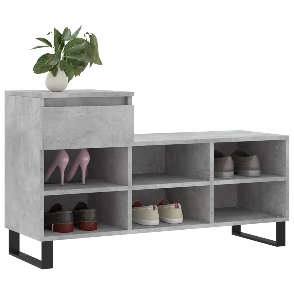 VidaXL Schoenenkast 102x36x60 cm bewerkt hout betongrijs