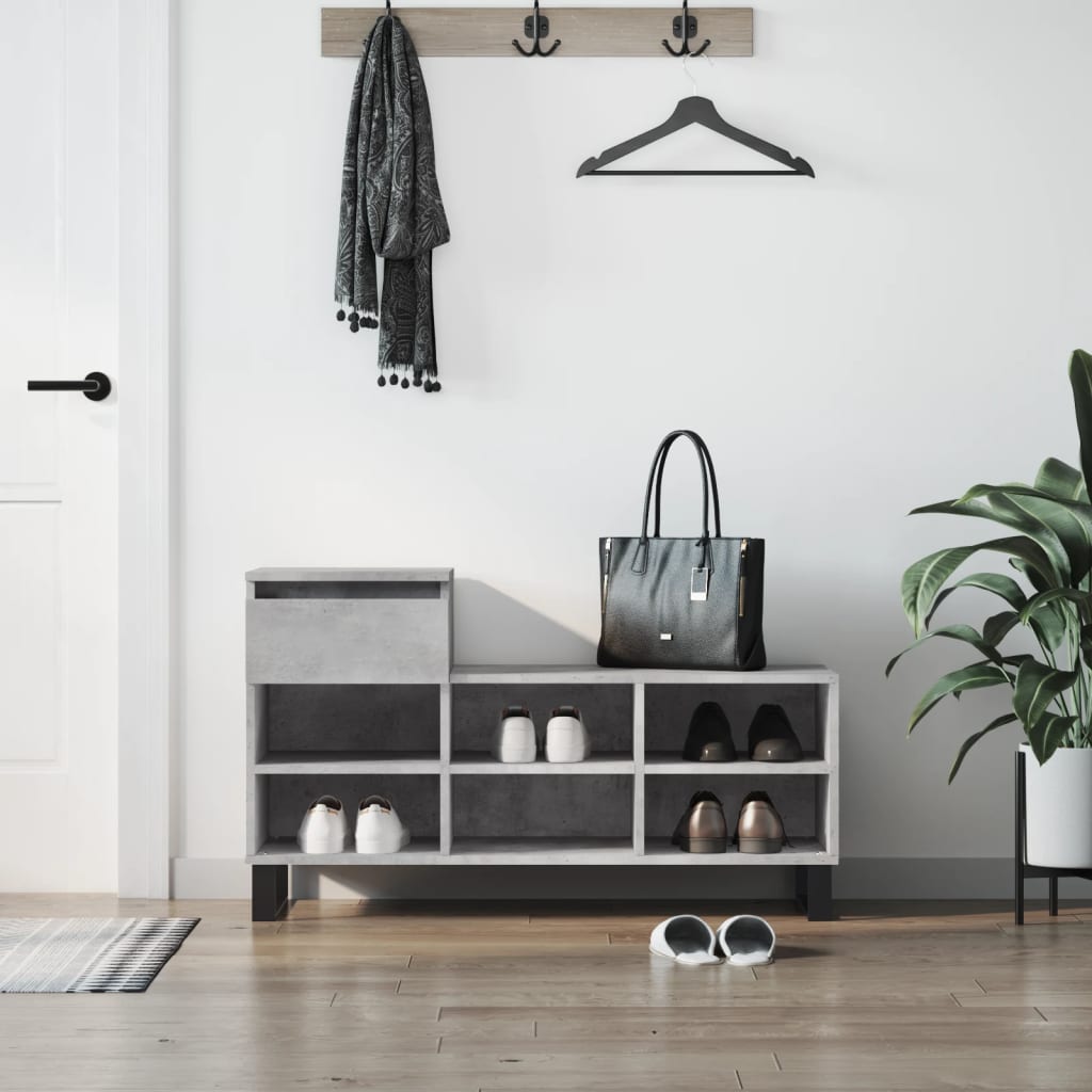 VidaXL Schoenenkast 102x36x60 cm bewerkt hout betongrijs