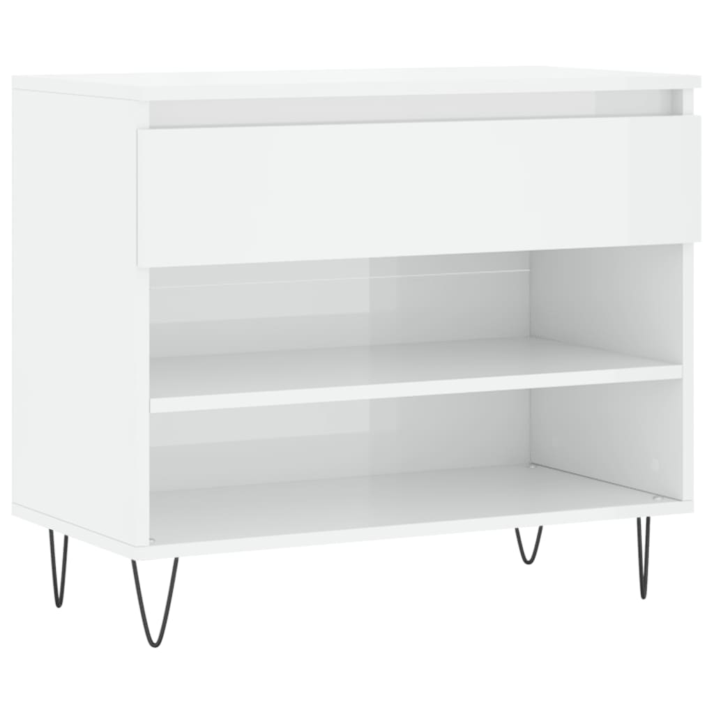 VidaXL Schoenenkast 70x36x60 cm bewerkt hout hoogglans wit
