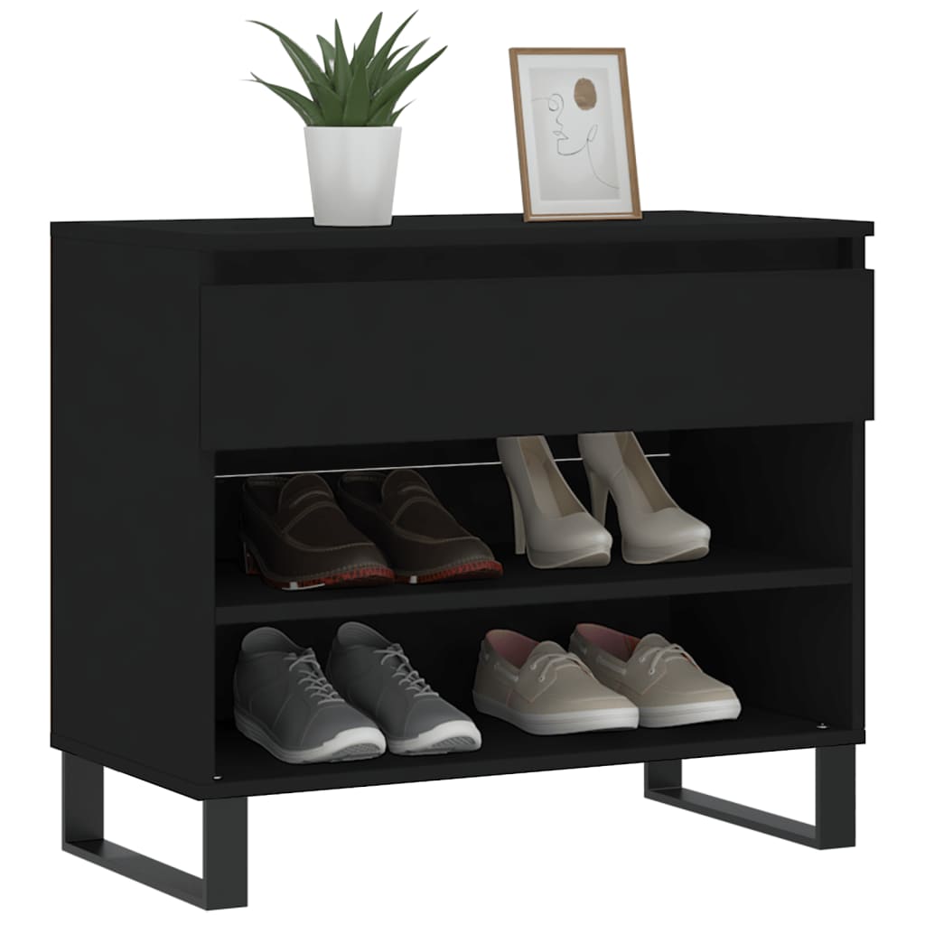 VidaXL Schoenenkast 70x36x60 cm bewerkt hout zwart