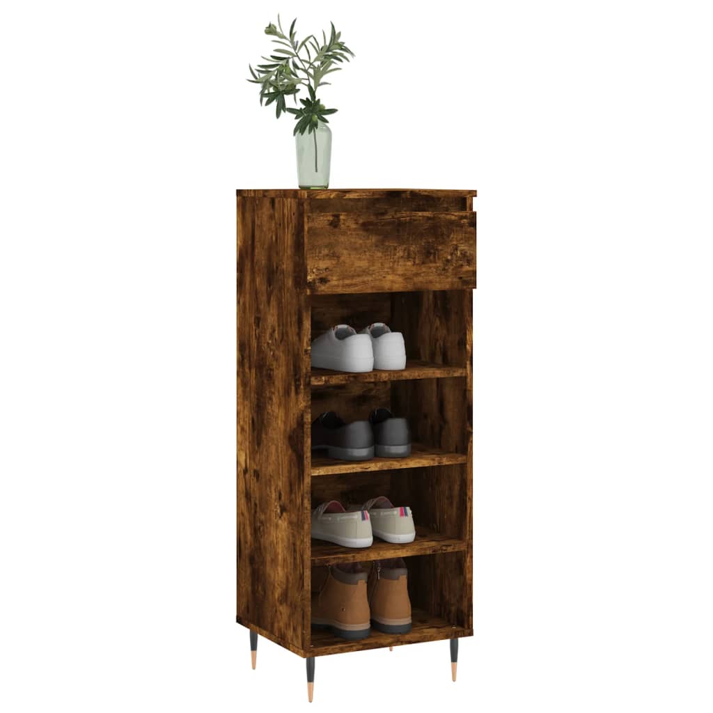 VidaXL Schoenenkast 40x36x105 cm bewerkt hout gerookt eikenkleurig