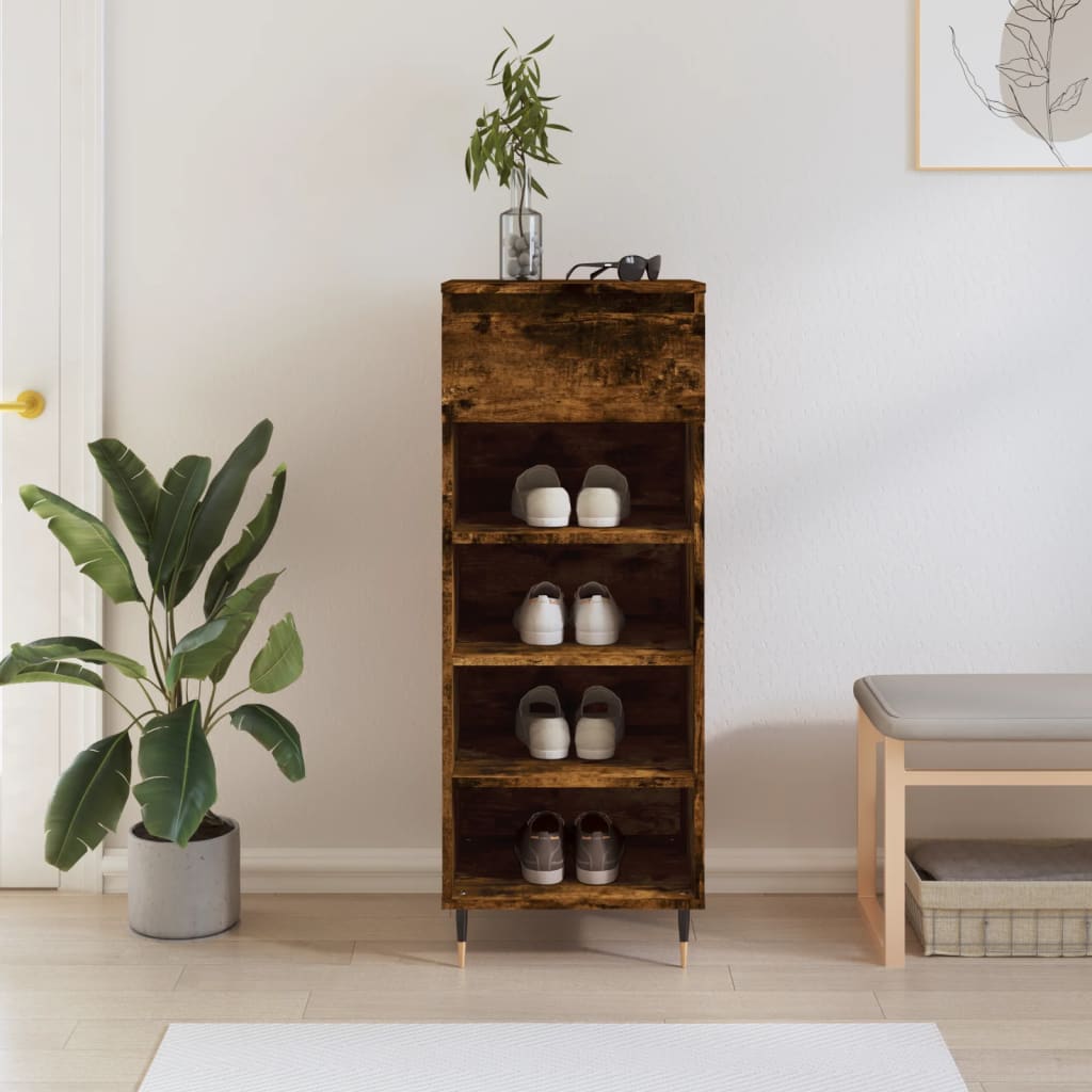 VidaXL Schoenenkast 40x36x105 cm bewerkt hout gerookt eikenkleurig