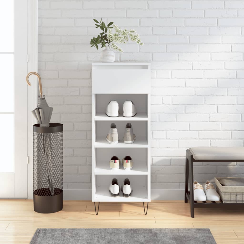 VidaXL Schoenenkast 40x36x105 cm bewerkt hout wit
