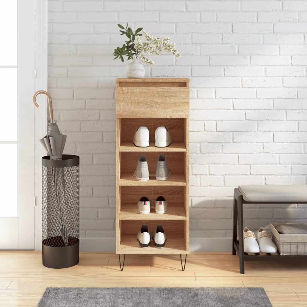 VidaXL Schoenenkast 40x36x105 cm bewerkt hout sonoma eikenkleurig