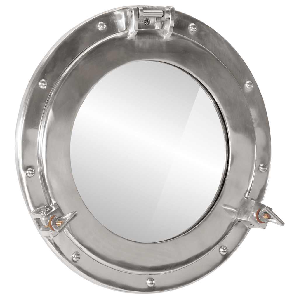 VidaXL Wandspiegel patrijspoort Ø38 cm aluminium en glas