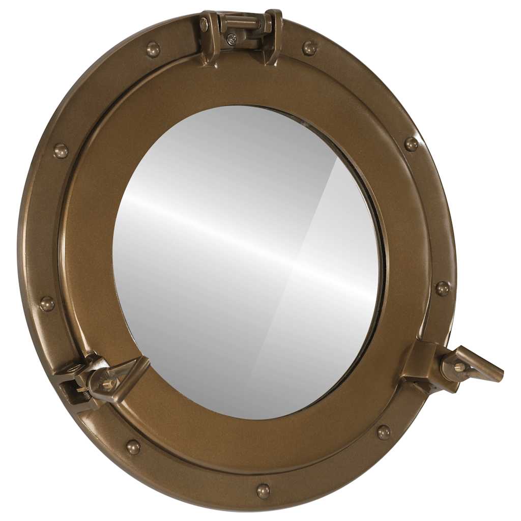 Vidaxl wandspiegel patrijspoort ø38 cm aluminium en glas