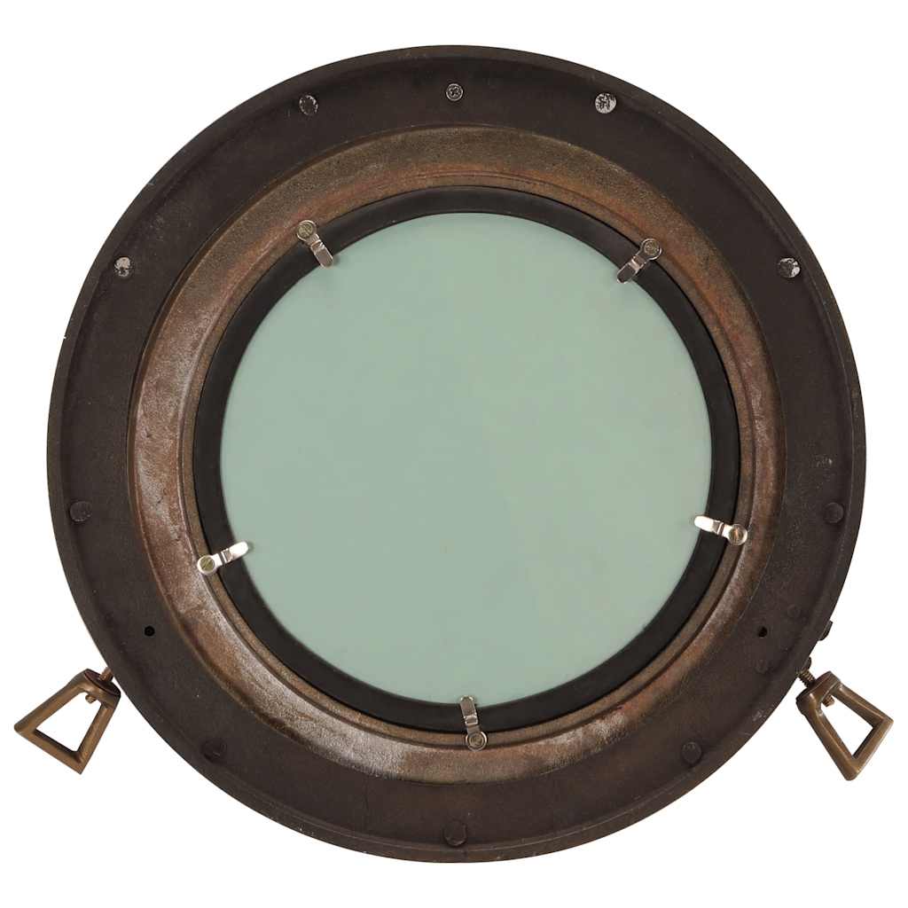 Vidaxl wandspiegel patrijspoort ø38 cm aluminium en glas