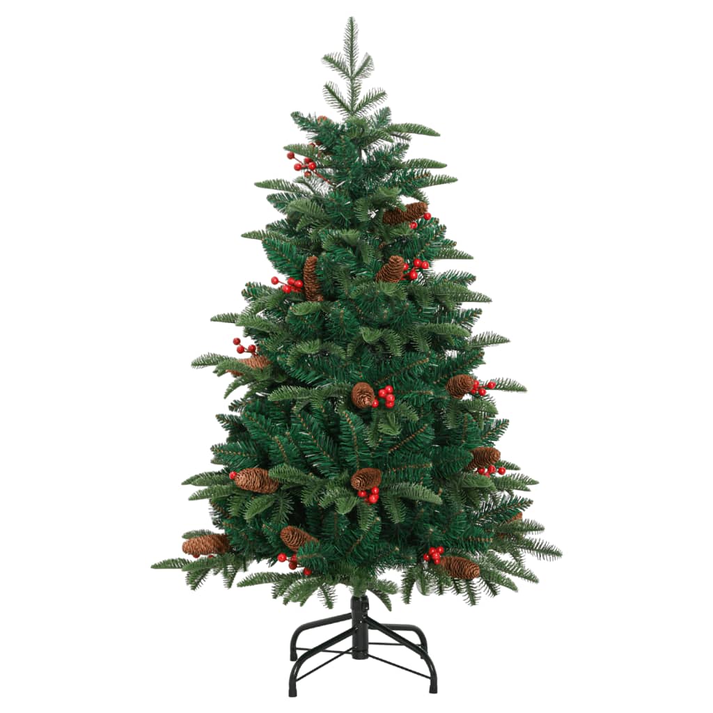 VidaXL Kunstkerstboom met scharnieren, dennenappels en bessen 150 cm